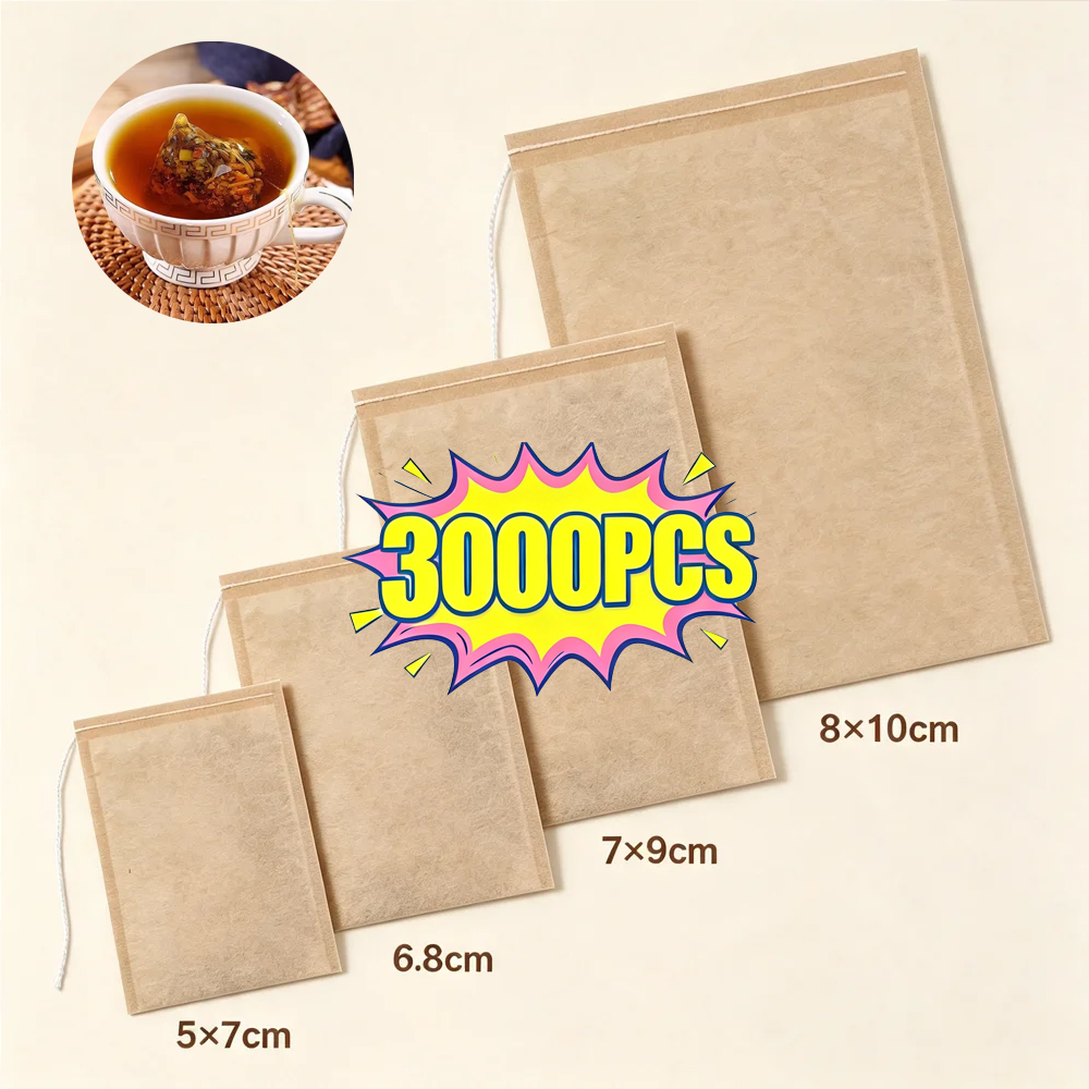 100/3000개입 일회용 차 필터 백, 끈이 달린 빈 - Herbal Wellness Products 리뷰 및 가격
